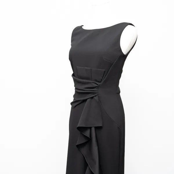 Betsy & Adam. Christine Scuba Crepe Ruffled‎ Bow Gown. - Image 9