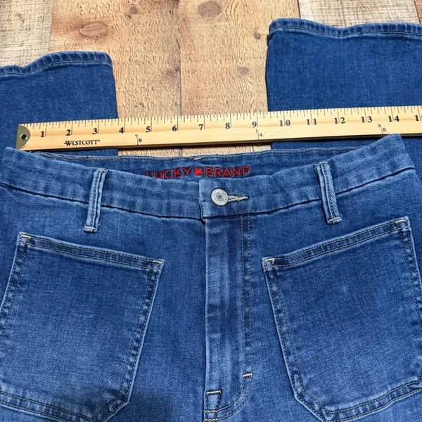Lucky Brand Women's Dark Denim High Rise Stevie Flare Jeans Sz 10 Boho Festival - Image 4