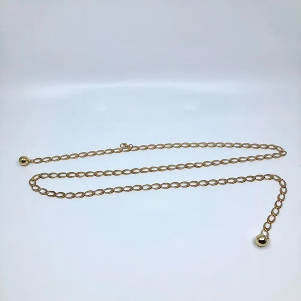 Y2K Minimalist Gold Oval Link Chain Belt, Fits Up to 42.5 Inches, X7GA1184 - Image 6