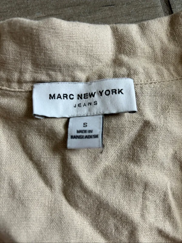Marc New York Beige Cropped Utility Short Sleeve Shirt - Image 2