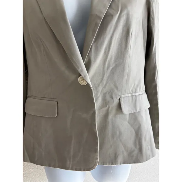 Alice + Olivia Blazer‎ M Taupe Grey TOWORK Single Button Professional Tailored - Image 4