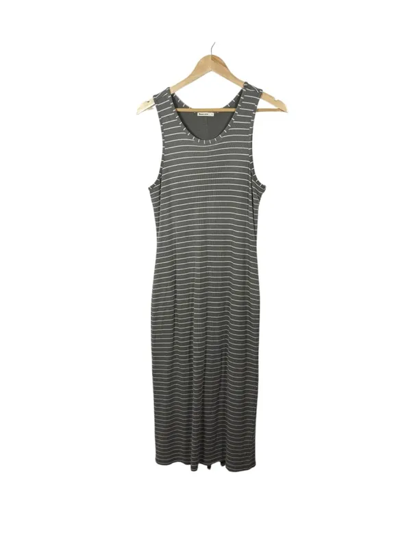 Marine Layer Women’s Lexi Rib Daytime Midi Dress in Green/Ivory Stripe L - Image 4