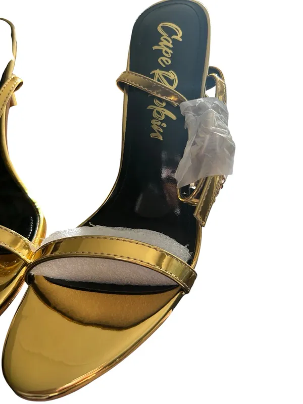 Cape Robbin Metallic Gold Strappy Stiletto Heels - Image 5
