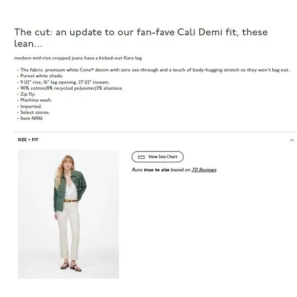 Madewell Jeans Womens Size‎ 26 White Mid Rise Kick Out Crop Denim NI961 - Image 5