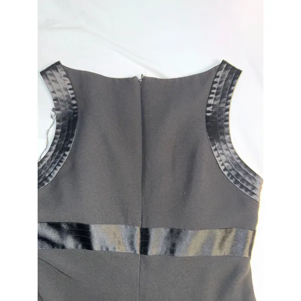Jones‎ New York Dress Black Satin Trim Ruffle Hem Cocktail Dress Petite 8P - Image 5