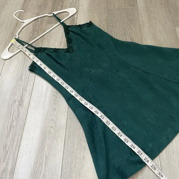 Victorias Secret Dress floral lace slip womens Green (xsmall) gold label vintage - Image 5