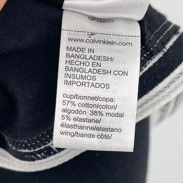 Calvin Klein Black Wireless Logo Band Bra - Image 12