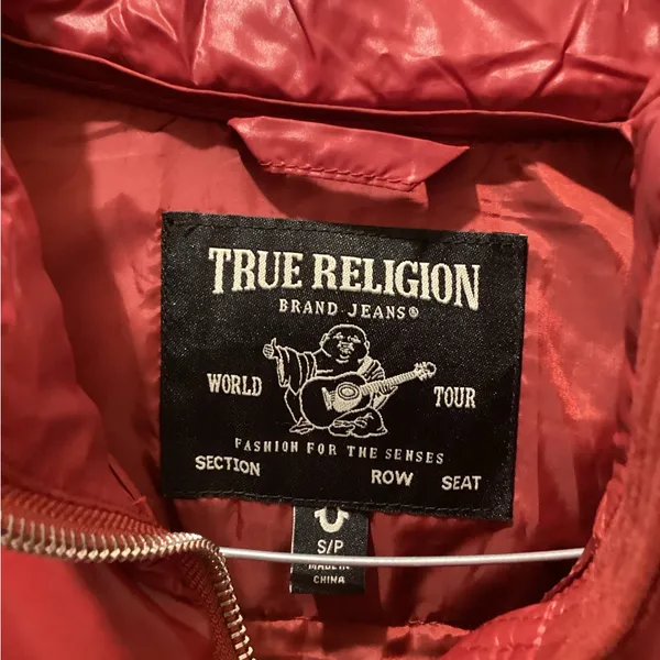 True Religion Cherry Red Quilted Jacket - Image 3