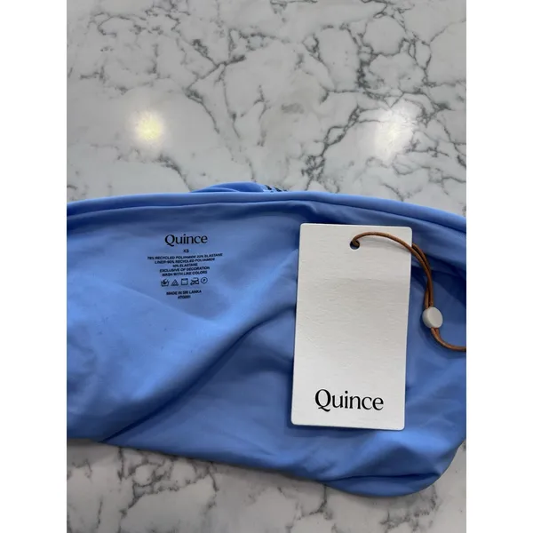 NWT Quince Light Blue Italian High Rise Bikini Bottoms Size XS - Image 3