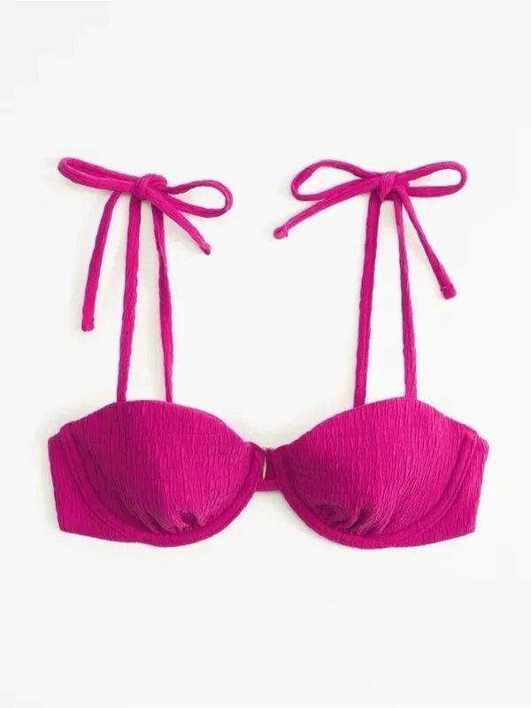 Abercrombie & Fitch Tie-Strap Underwire Bikini Top XXS NWOT - Image 2