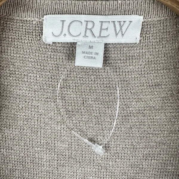 NEW JCrew Juliette Open-Front Collarless Sweater Blazer Medium Beige Wool Cotton - Image 5