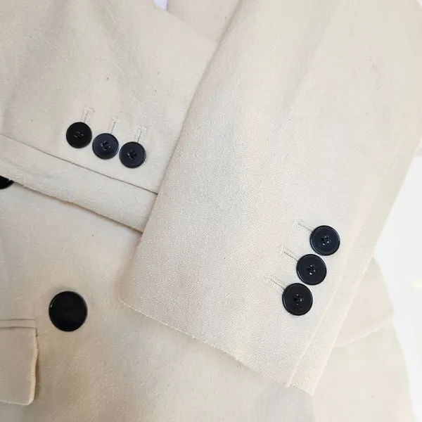 Isabel Etoile Marant Cotton Blend‎ Textured Blazer Jacket in Ivory Size 34 / XS - Image 14