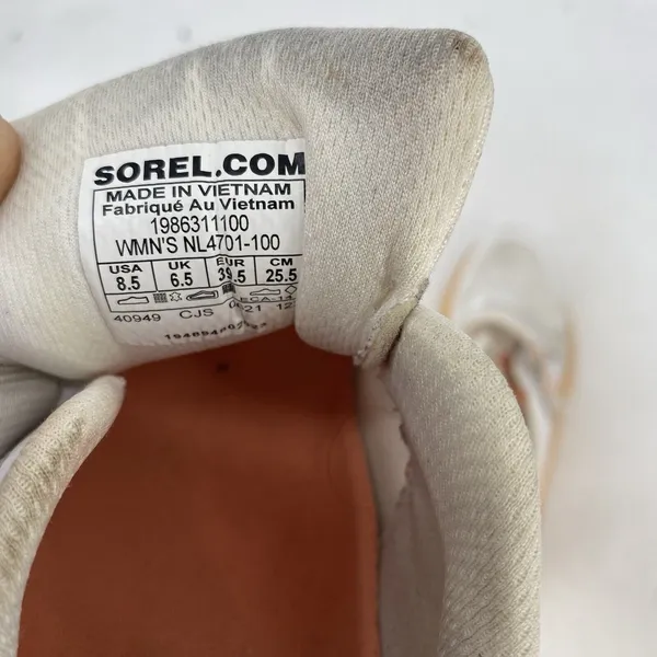 Sorel Kinetic RNEGD Sneakers Womens 8.5 White Orange Slip On Strap Athletic Shoe - Image 3