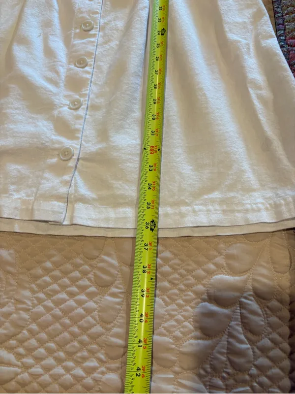 New Day Button-Front Square-Neck White Linen Blend Dress women’s XL - Image 13