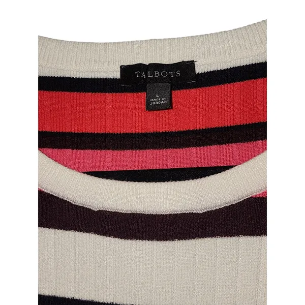Talbots Women's Striped Pullover Tunic Sweater Size‎ L - Image 2