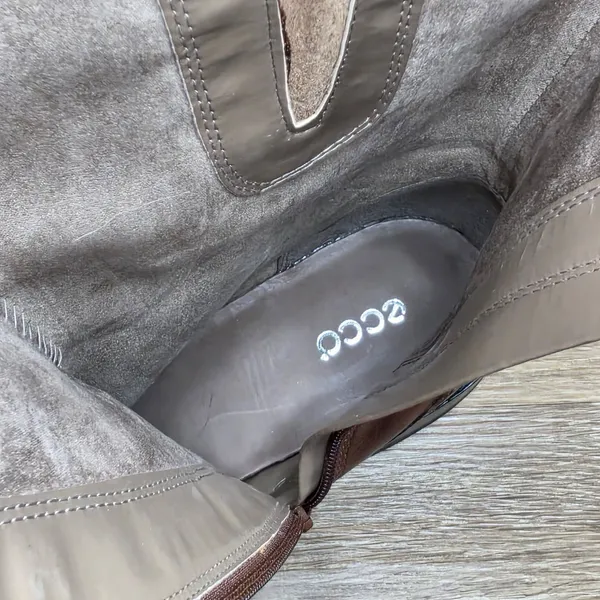ECCO Hobart 25MM Riding Boots Women's 40 9-9.5 Brown Leather Knee High Buckle - Image 12