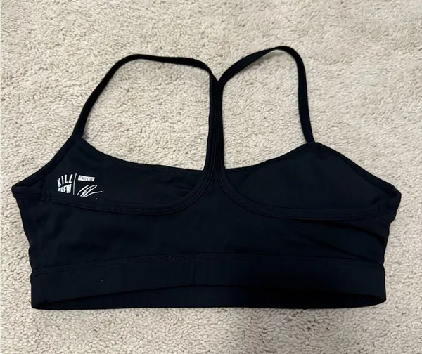 Kill Crew Black Sports Bra with Pink Logo - Image 4