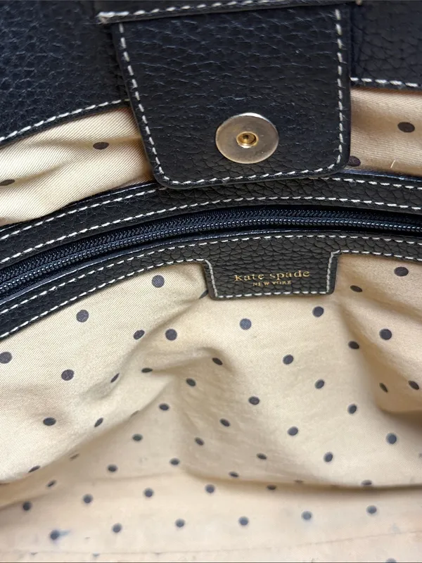 Kate Spade New York Foster Crossing Rue Satchel Black Pebbled Leather Tote Bag - Image 7