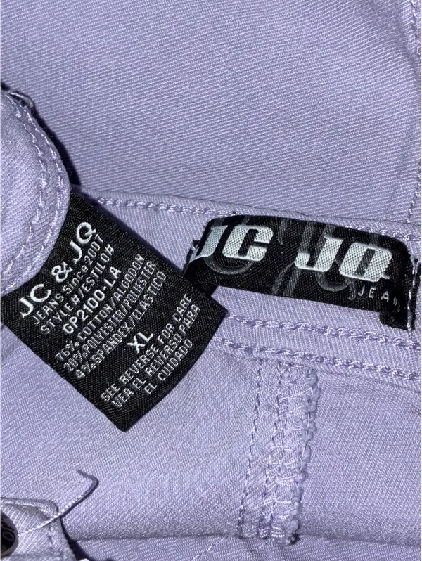 Lavender High Waisted Skinny Jeans Size XL Pastel Stretch Denim - Image 3