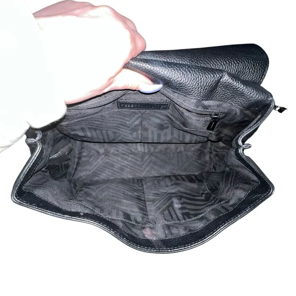 Rebecca Minkoff Medium Keith‎ Suede & Leather Satchel Handbag Crossbody Black - Image 5
