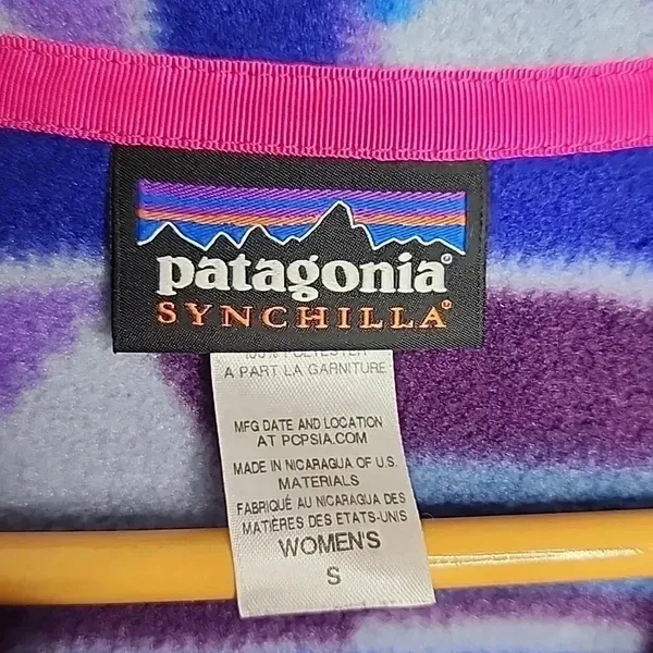 Patagonia Synchilla Guatemalan Tango Blue Purple Aztec Snap-T Pullover Small - Image 3