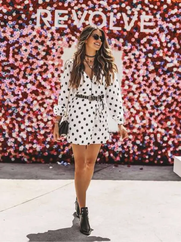 Lovers + Friends Maggie Wrap Dress Polka Dot White size XXS - Image 2