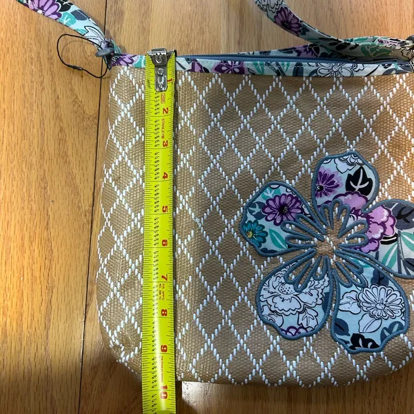 Vera‎ Bradley Penelope Garden Beach Crossbody Tan Bag Purse - Image 7