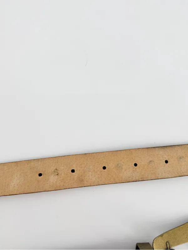 VTG Y2K Studded Western Women Belt XL Amber Accents Bronze 100% Italian Leather - Image 11