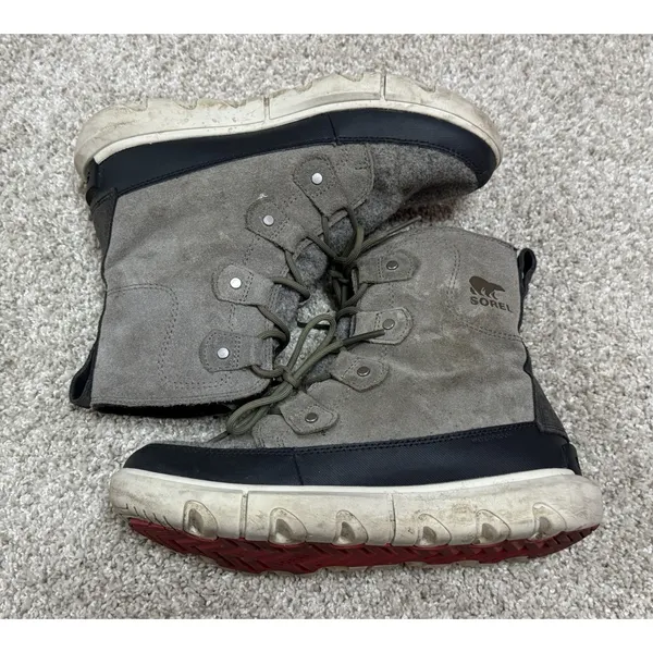 Sorel Explorer II Joan Waterproof Winter Boots Gray Suede Leather Size 8 - Image 7