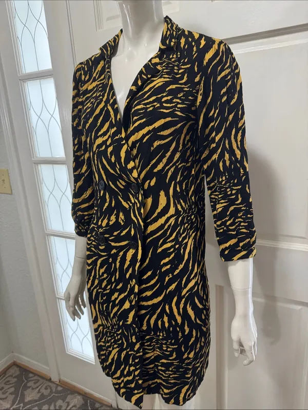 PINKO Viscose Made in Italy $365 ZEBRA BLAZER NOKOTA ITALIAN Dress 40 US SZ 4 - Image 10