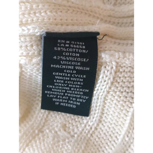Lauren Ralph Lauren Women's Cable Knit Tunic‎ Sweater Dress White Medium - Image 5