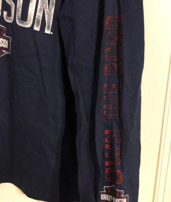 Harley Davidson Navy Long Sleeved T Shirt - Image 5