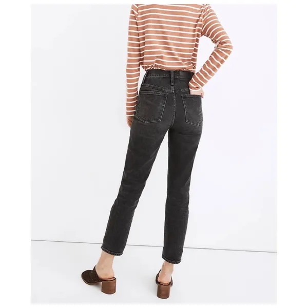 Madewell Perfect Vintage Straight Jeans 26 Black High Rise Stretch Denim Women's - Image 2