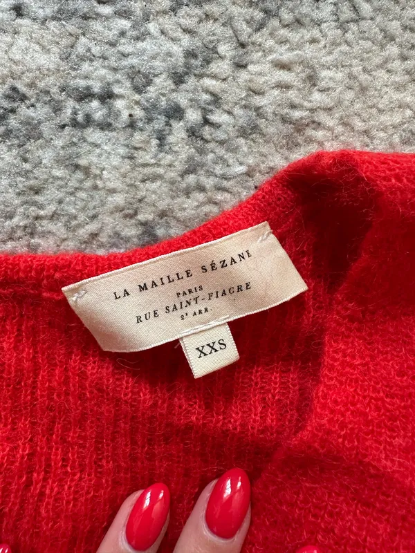 Sézane red cardigan sweater - Image 4