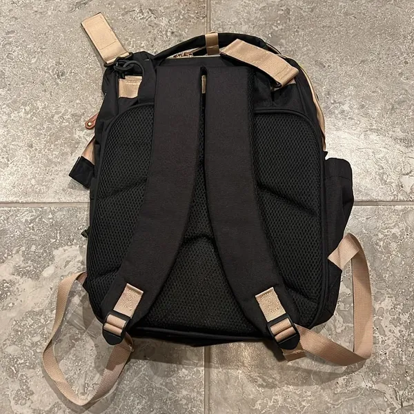 Akshomz Diaper Bag Backpack with Changing Station, Black Tan NEW - Image 10