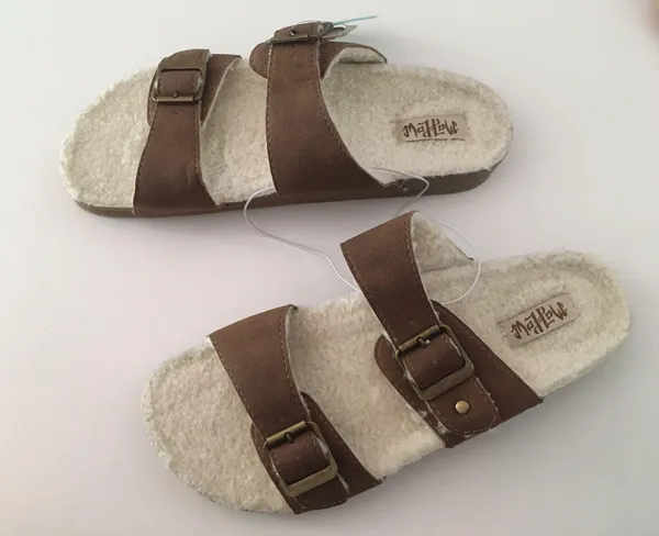 Suede Sandals, Size 8 Brown - Image 2