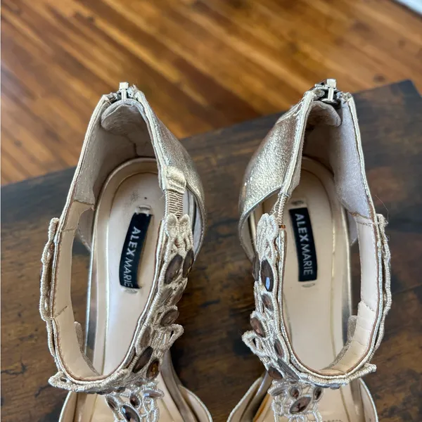 Alex Marie Metallic Embellished Heels - Image 2
