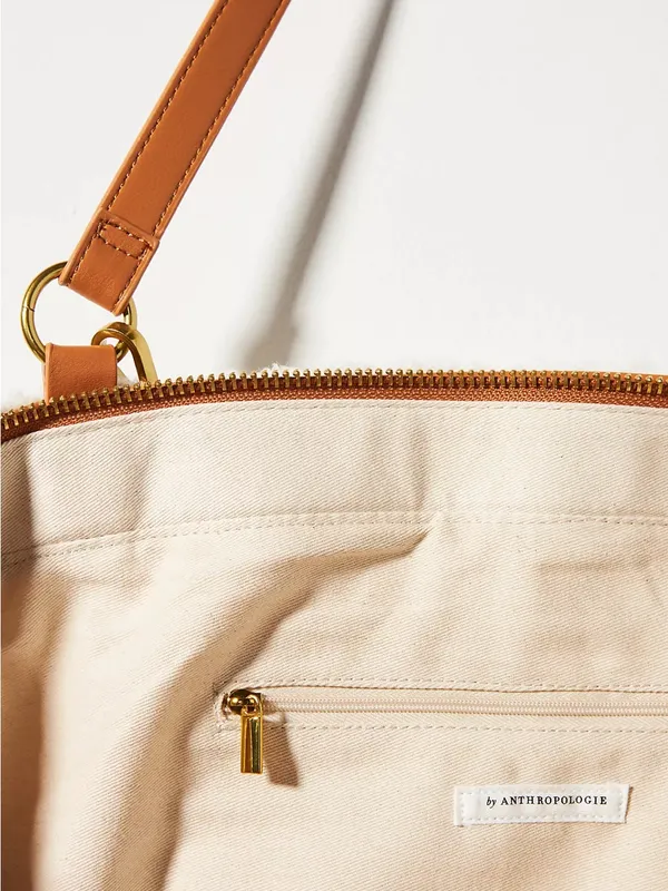 Anthropologie Faux Shearling Tote Bag - Image 3