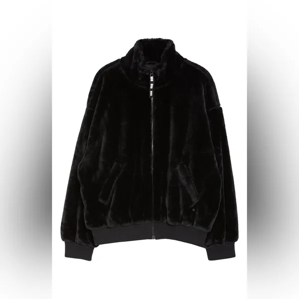 Ugg Laken Mock Neck Fleece Jacket in Black Size Medium - Image 5