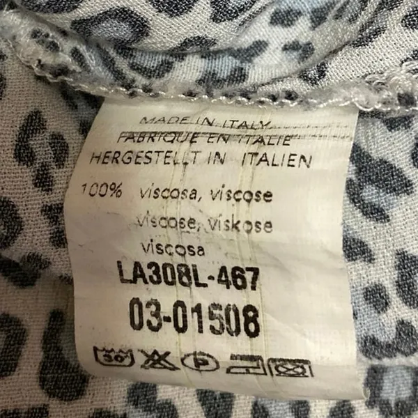 Brandy Melville White Blue Leopard Animal Print High Waist Mini Slip Skirt Sz S - Image 5