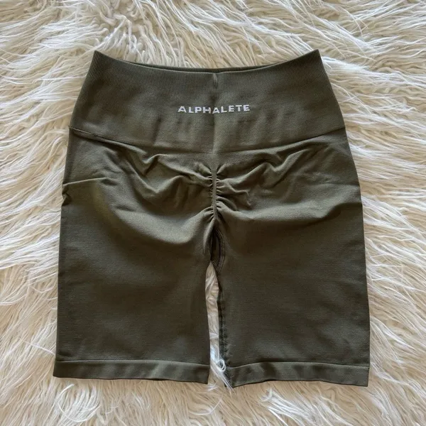 Alphalete Amplify Ultra High Rise Biker Short 6.5” Oak Size Small - Image 4