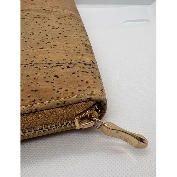 Portugal Cork Wallet Zip-Around Eco-Friendly Sustainable Vegan‎ Natural Boho - Image 7