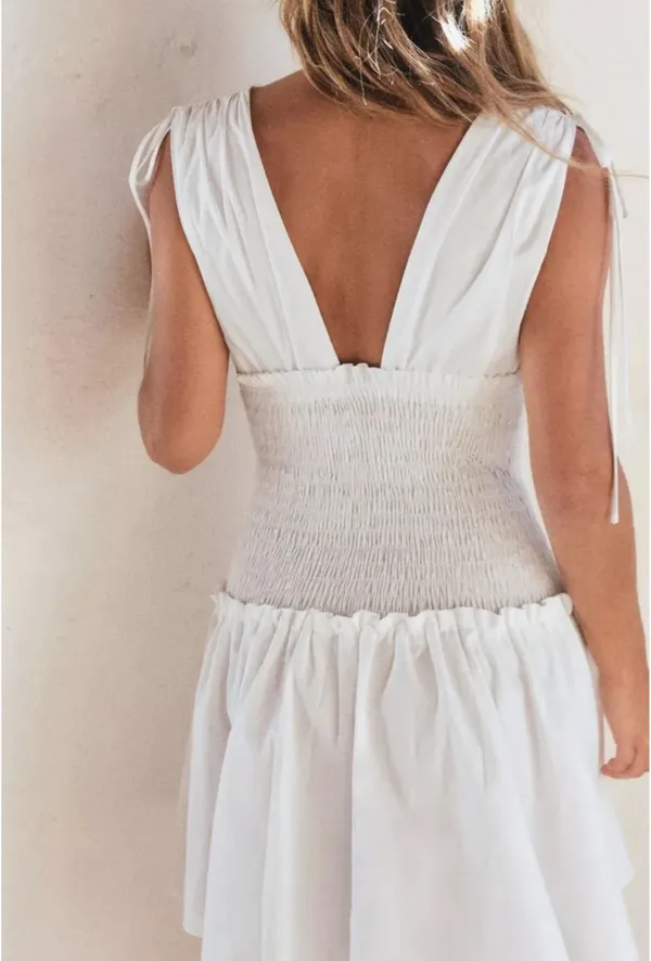 ZARA White Poplin Dress - Image 3