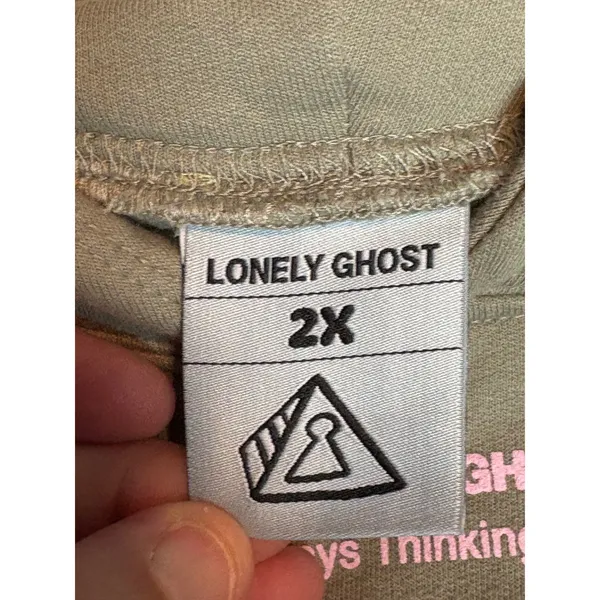 Lonely Ghost Always Thinking Of You Hoodie Sage Green Pink 11:11 Graphic 2X - Image 5