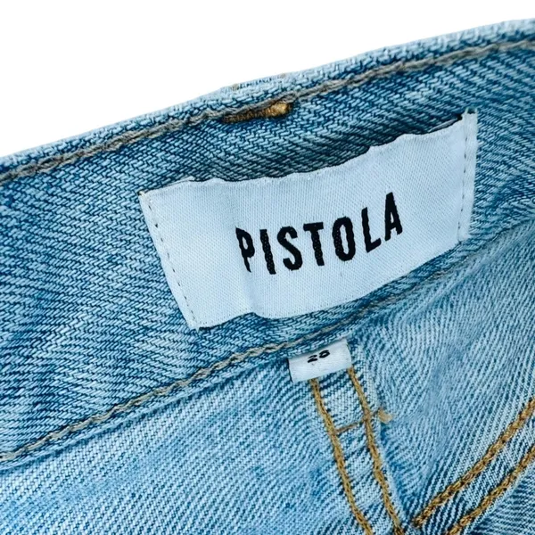 Pistola Loretta Wide Leg Jeans Light Gaze Blue Wash Size 28 High Rise Distress - Image 5