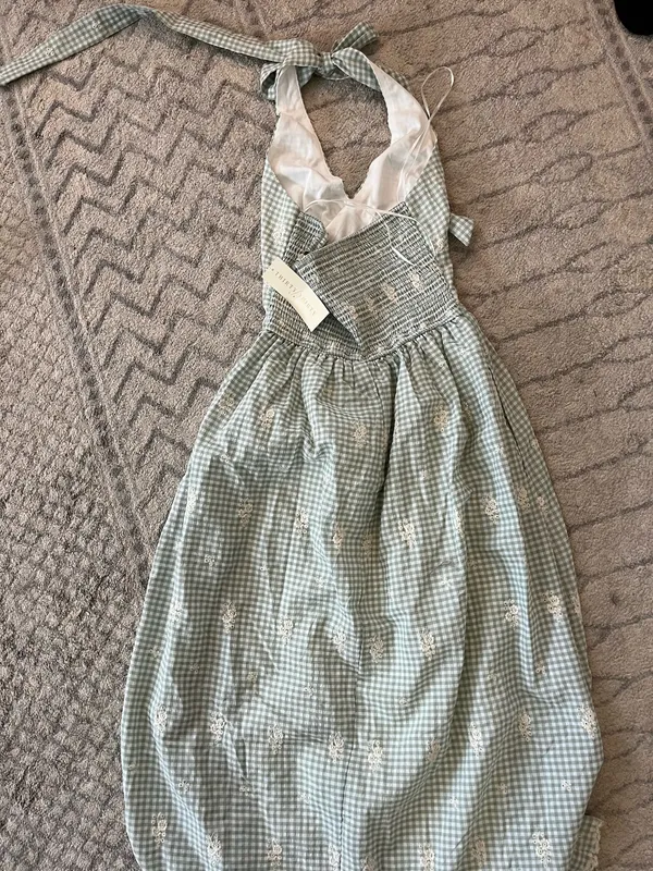 Gingham ZARA Dress Maxi Halter - Image 3