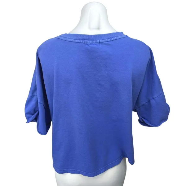 Love by GAP Women's Blue Short Sleeve Pocket Pullover Crop Tee T-Shirt Top XL - Image 2