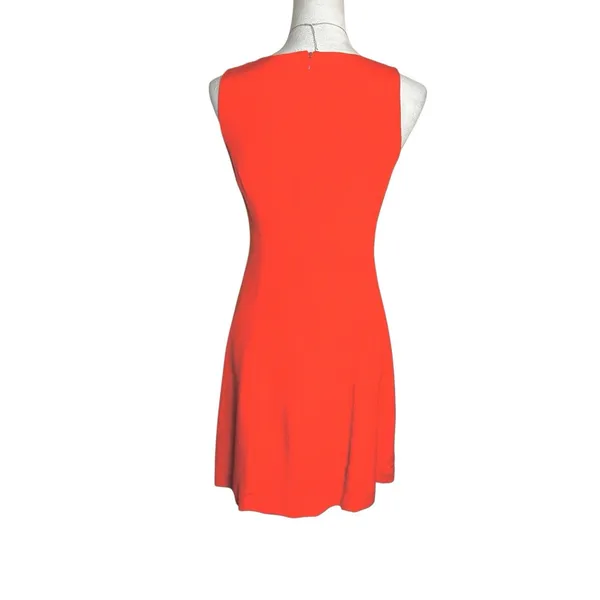 Hugo Buscati Silk Sheath Dress Orange Sleeveless Cocktail Wedding Guest Size‎ 4 - Image 3