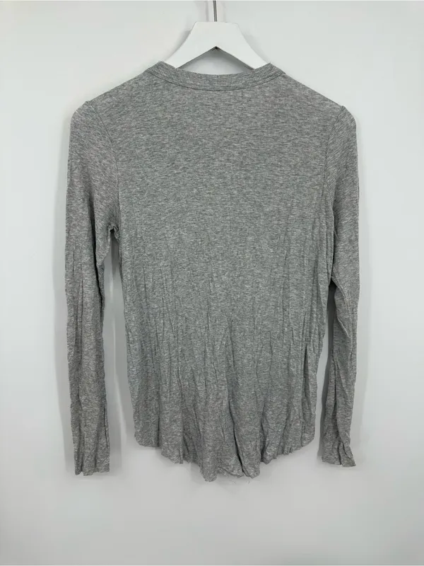 Aerie Gray Long Sleeve Real Soft Shirt Size Small Loungewear - Image 7