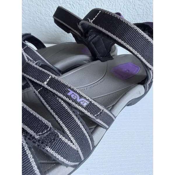 Teva Tirra Women's US 10 Black Gray Purple Sport Hiking Sandals 4266 - Image 2